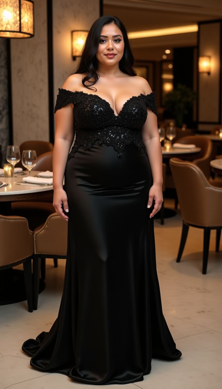 Stylish confident curvy professional